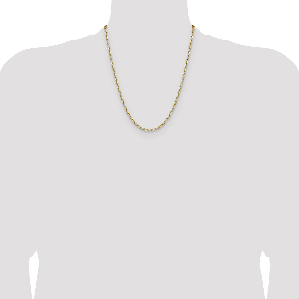 14k 3.5mm Solid Beveled Paperclip Chain-PEN344-22