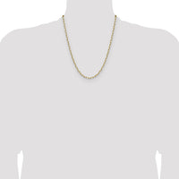 14k 3.5mm Solid Beveled Paperclip Chain-PEN344-22