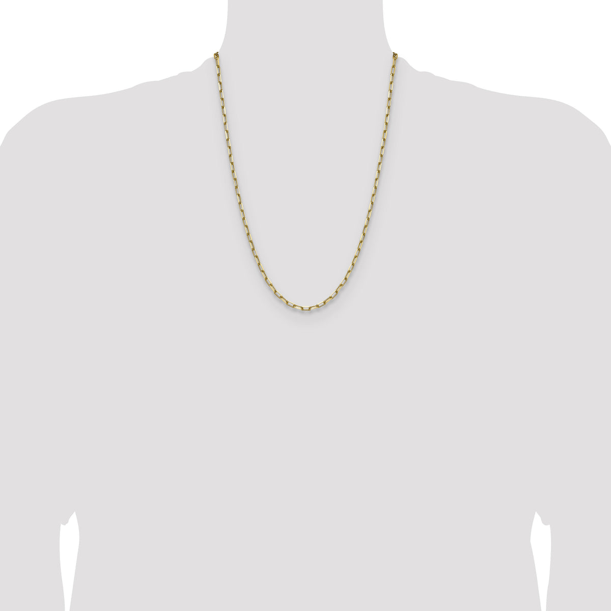 14k 3.5mm Solid Beveled Paperclip Chain-PEN344-24