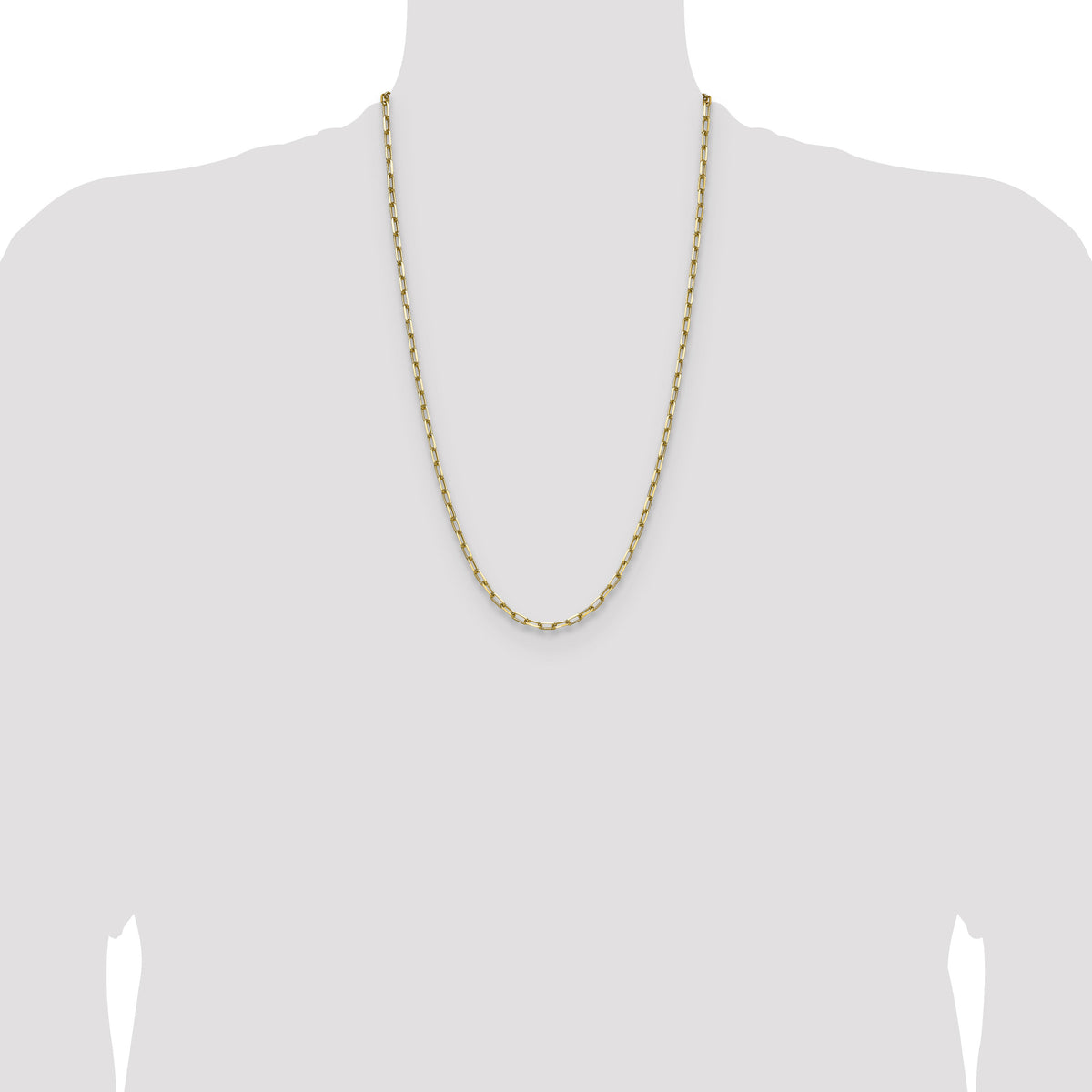 14k 3.5mm Solid Beveled Paperclip Chain-PEN344-26