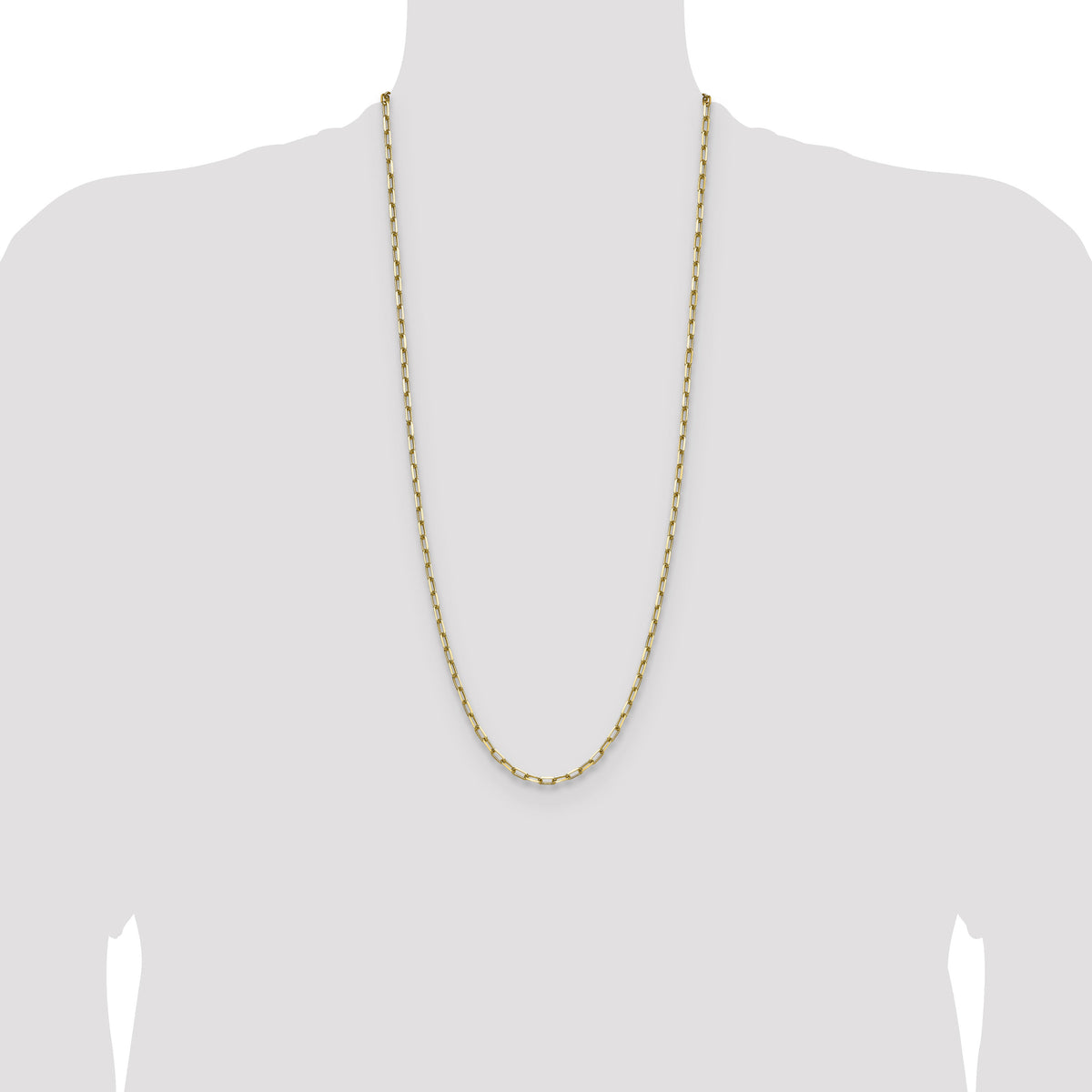 14k 3.5mm Solid Beveled Paperclip Chain-PEN344-30