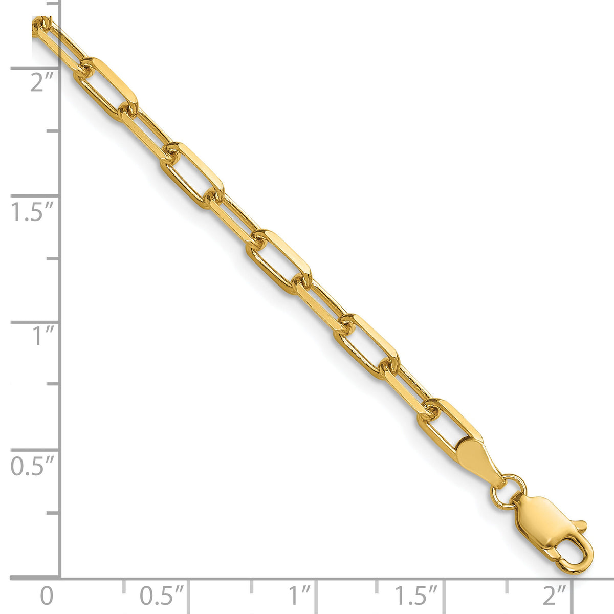 14k 3.5mm Solid Beveled Paperclip Chain-PEN344-8