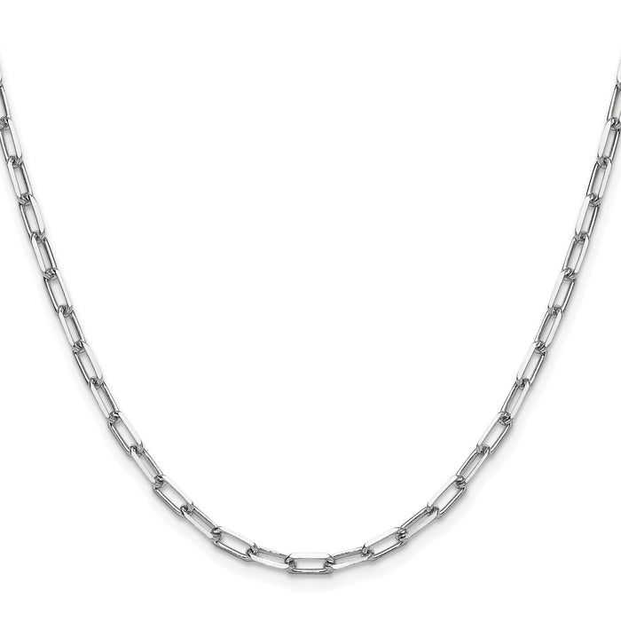 14k White Gold 3.5mm Solid Beveled Paperclip Chain-PEN344W-18