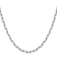 14k White Gold 3.5mm Solid Beveled Paperclip Chain-PEN344W-30