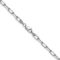 14k White Gold 3.5mm Solid Beveled Paperclip Chain-PEN344W-24