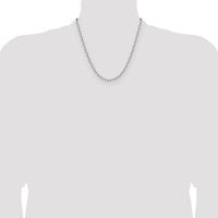 14k White Gold 3.5mm Solid Beveled Paperclip Chain-PEN344W-20