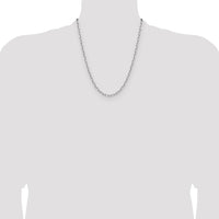 14k White Gold 3.5mm Solid Beveled Paperclip Chain-PEN344W-22