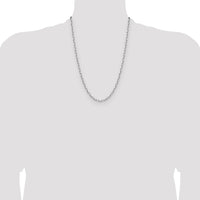 14k White Gold 3.5mm Solid Beveled Paperclip Chain-PEN344W-24
