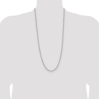 14k White Gold 3.5mm Solid Beveled Paperclip Chain-PEN344W-30