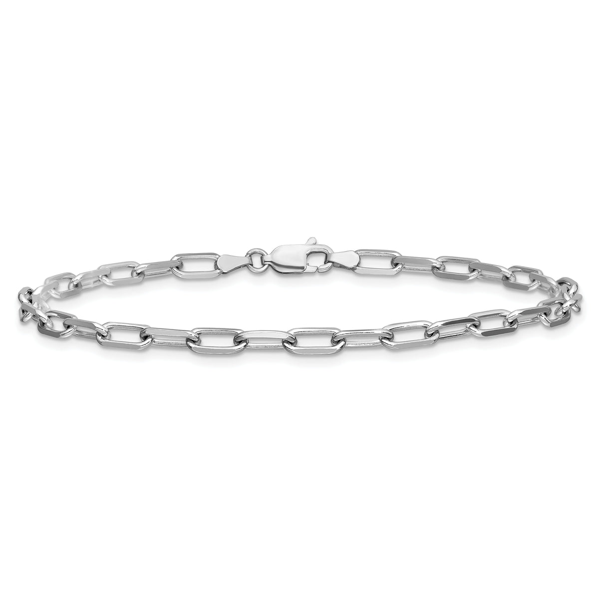 14k White Gold 3.5mm Solid Beveled Paperclip Chain-PEN344W-7