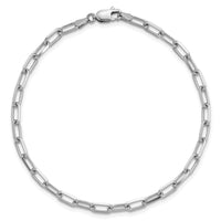 14k White Gold 3.5mm Solid Beveled Paperclip Chain-PEN344W-7