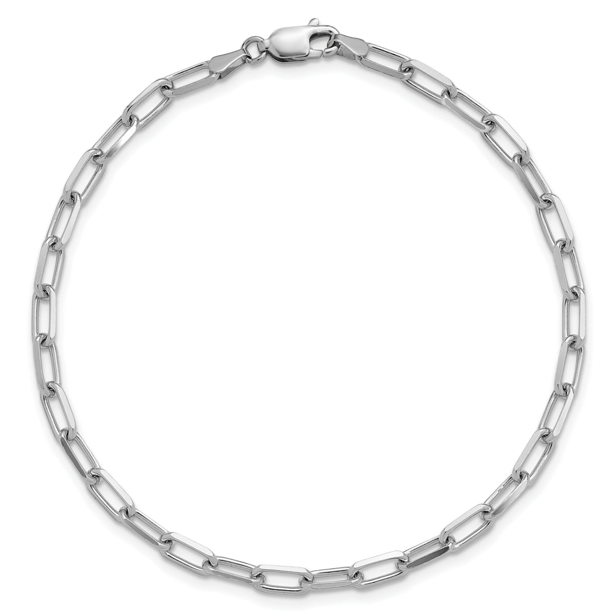 14k White Gold 3.5mm Solid Beveled Paperclip Chain-PEN344W-8