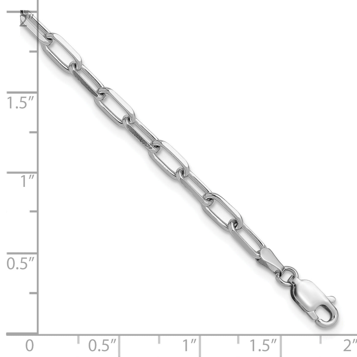 14k White Gold 3.5mm Solid Beveled Paperclip Chain-PEN344W-7