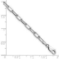 14k White Gold 3.5mm Solid Beveled Paperclip Chain-PEN344W-8