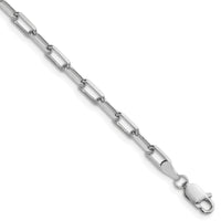 14k White Gold 3.5mm Solid Beveled Paperclip Chain-PEN344W-20