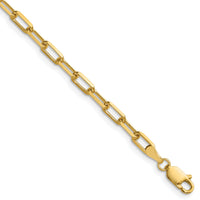 14k 3.5mm Solid Beveled Paperclip Chain-PEN344-24