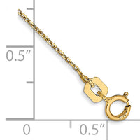 14k .8mm D/C Cable with Spring Ring Clasp Chain Anklet-PEN41-9