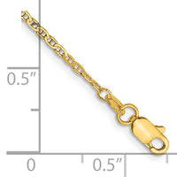 14k 1.5mm Lightweight Flat Anchor Link Chain Anklet-PEN50-9