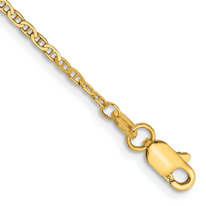14k 1.5mm Lightweight Flat Anchor Link Chain Anklet-PEN50-9