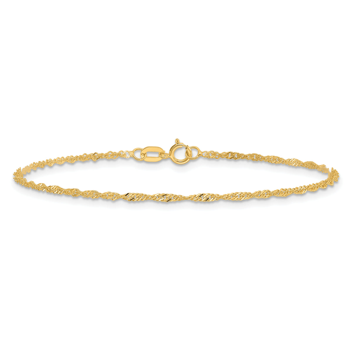 14k 1.4mm Singapore Chain Anklet-PEN52-9