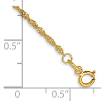 14k 1.4mm Singapore Chain Anklet-PEN52-10
