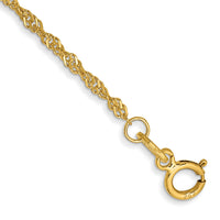 14k 1.4mm Singapore Chain Anklet-PEN52-10