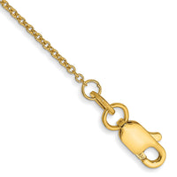 14k 1mm Round Open Link Cable Chain Anklet-PEN53-10