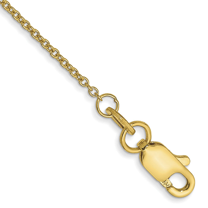 14k 1mm Round Open Link Cable Chain Anklet-PEN53-9