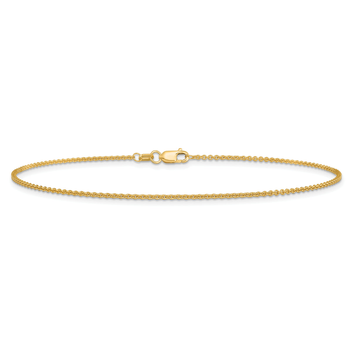 14k 1.4mm Round Open Link Cable Chain Anklet-PEN54-10