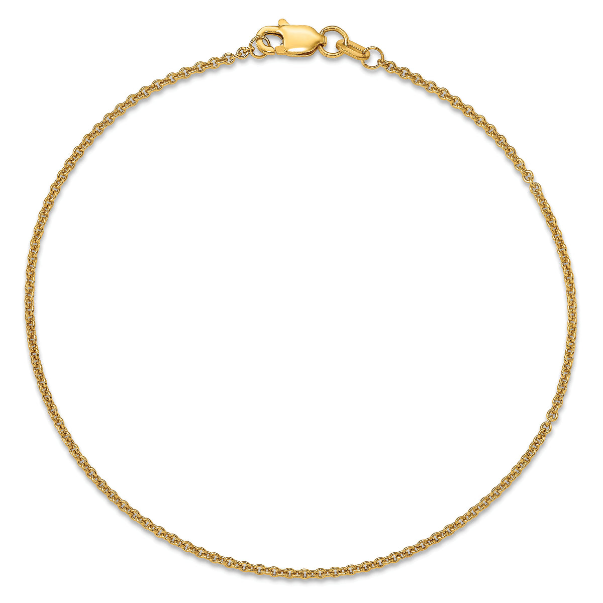 14k 1.4mm Round Open Link Cable Chain Anklet-PEN54-9