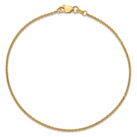 14k 1.4mm Round Open Link Cable Chain Anklet-PEN54-9