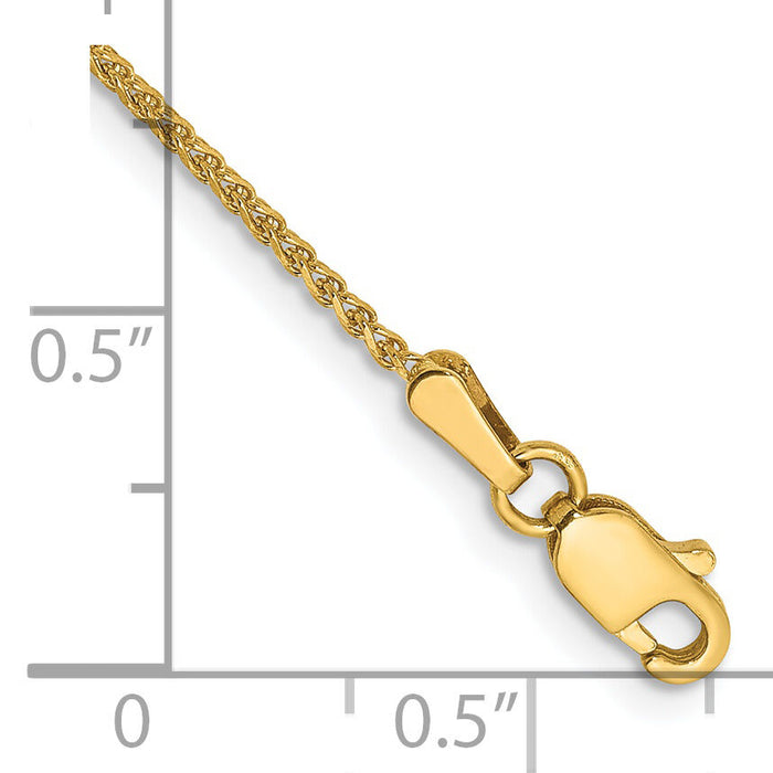 14k 1.25mm Diamond-cut Spiga Chain Anklet-PEN62-9