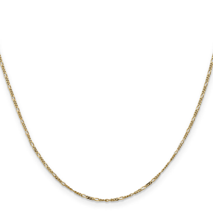 14k 1.25mm Flat Figaro Pendant Chain-PEN7-24
