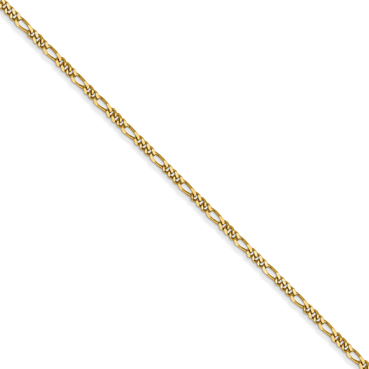 14k 1.25mm Flat Figaro Pendant Chain (100 inch Spool)-PEN7-100