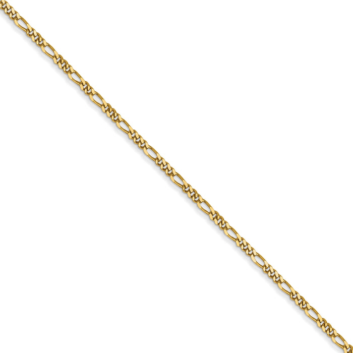 14k 1.25mm Flat Figaro Pendant Chain (100 inch Spool)-PEN7-100