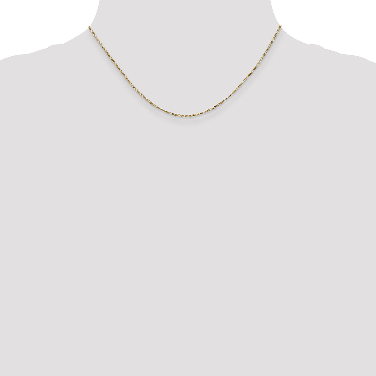 14k 1.25mm Flat Figaro Pendant Chain-PEN7-16