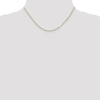 14k 1.25mm Flat Figaro Pendant Chain-PEN7-16