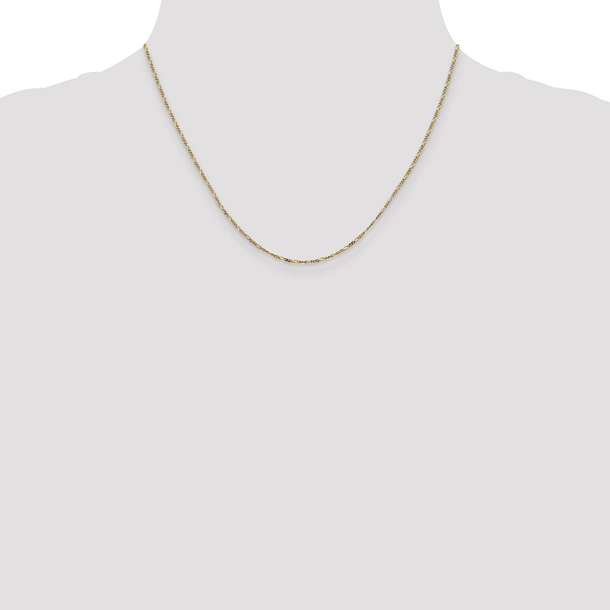 14k 1.25mm Flat Figaro Pendant Chain-PEN7-18