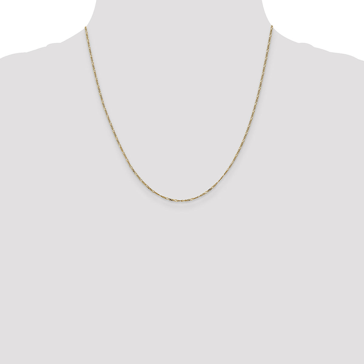 14k 1.25mm Flat Figaro Pendant Chain-PEN7-20