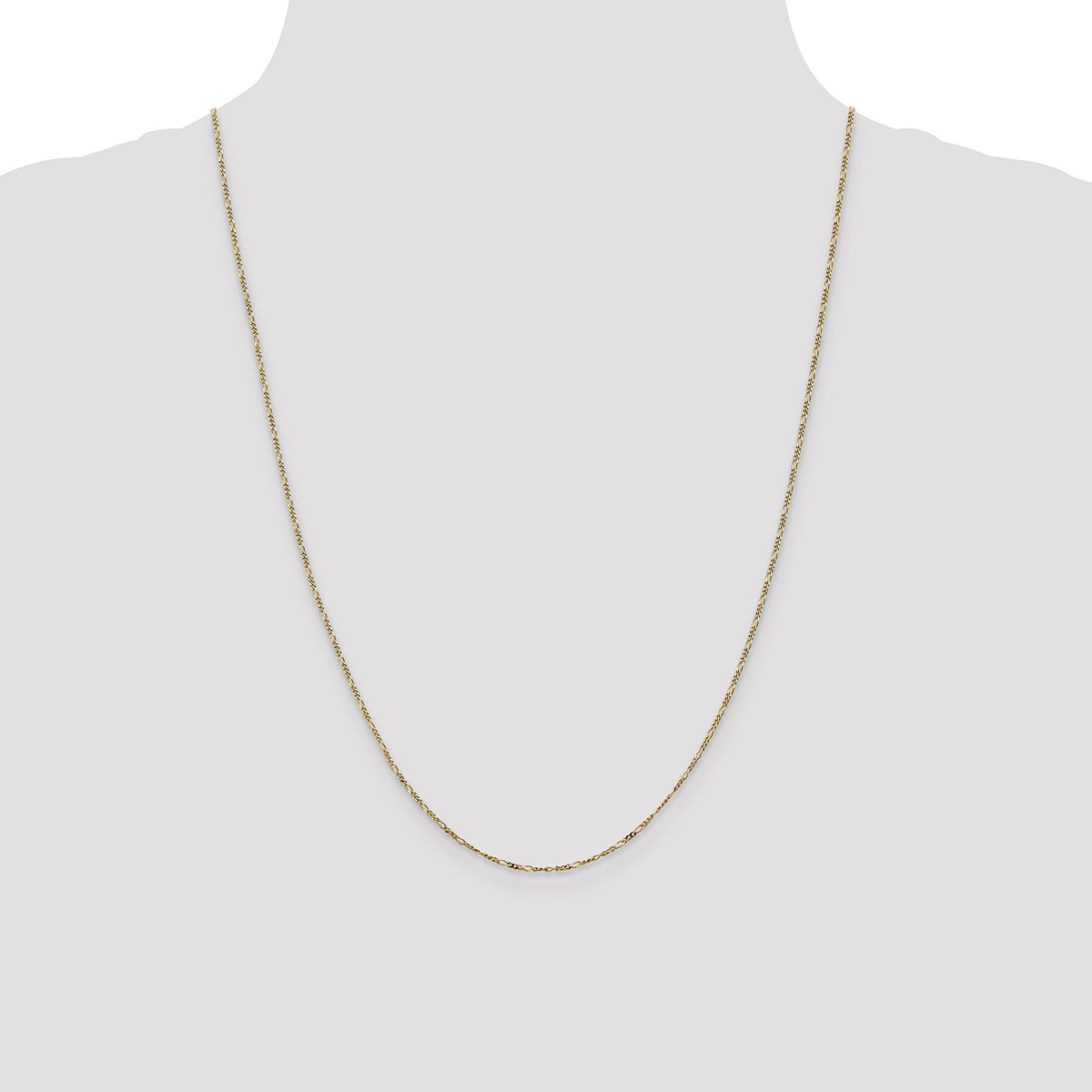 14k 1.25mm Flat Figaro Pendant Chain-PEN7-24