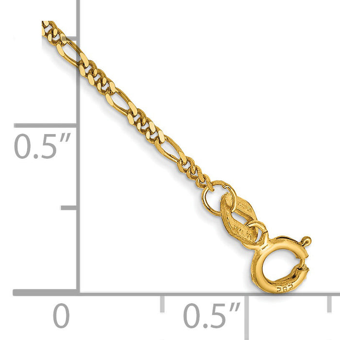 14k 1.25mm Flat Figaro Pendant Chain-PEN7-6