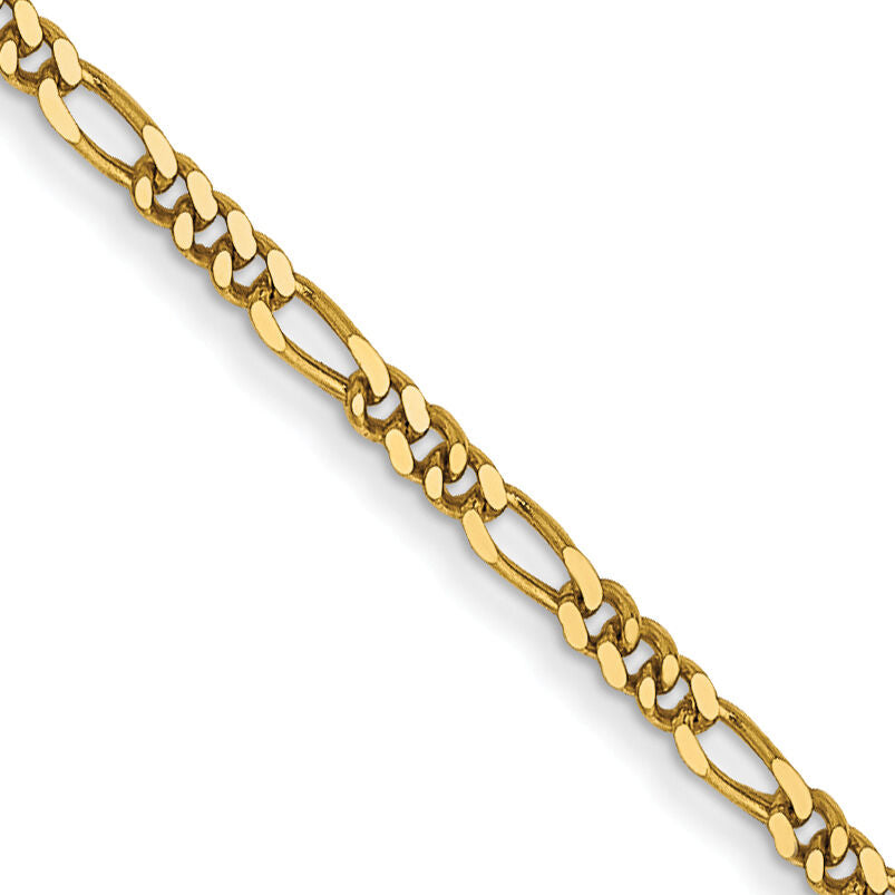 14k 1.25mm Flat Figaro Pendant Chain-PEN7-13