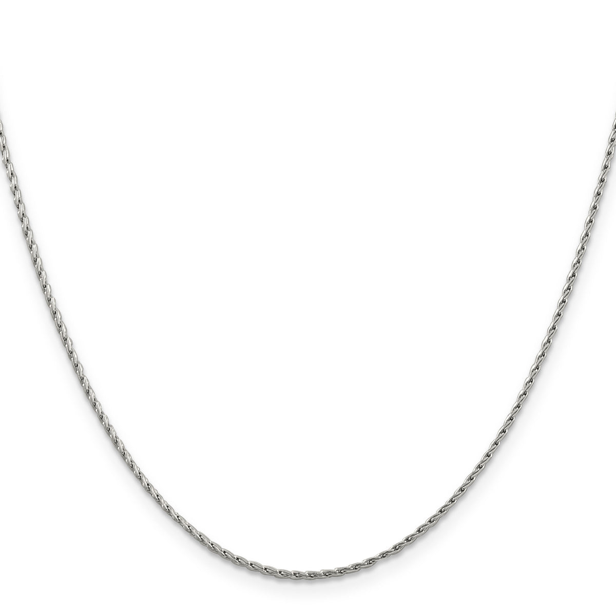 14k White Gold 1.25mm Round Parisian Wheat Chain-PEN70-16