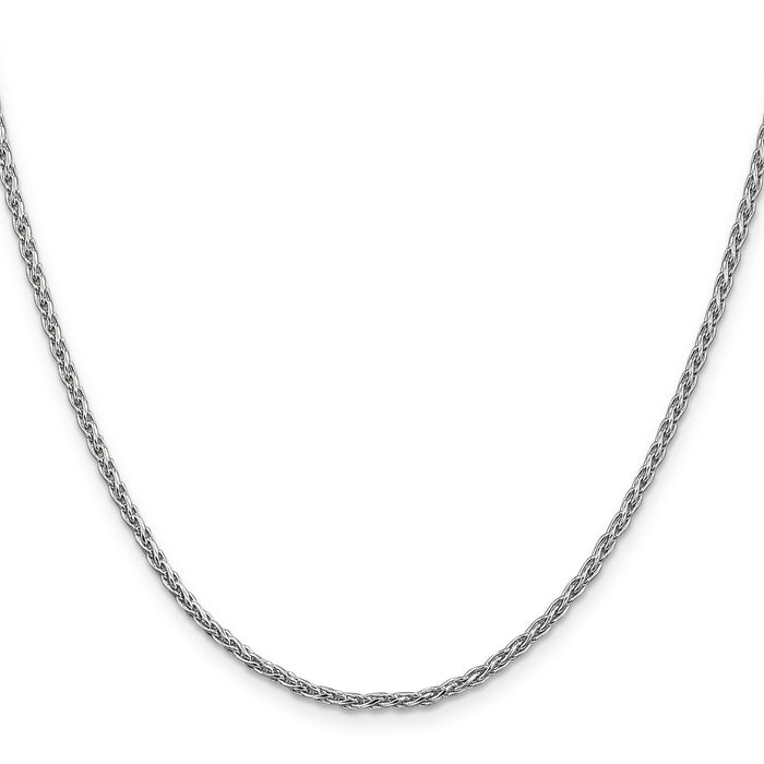 14k White Gold 2.25mm Parisian Wheat Chain-PEN72-16