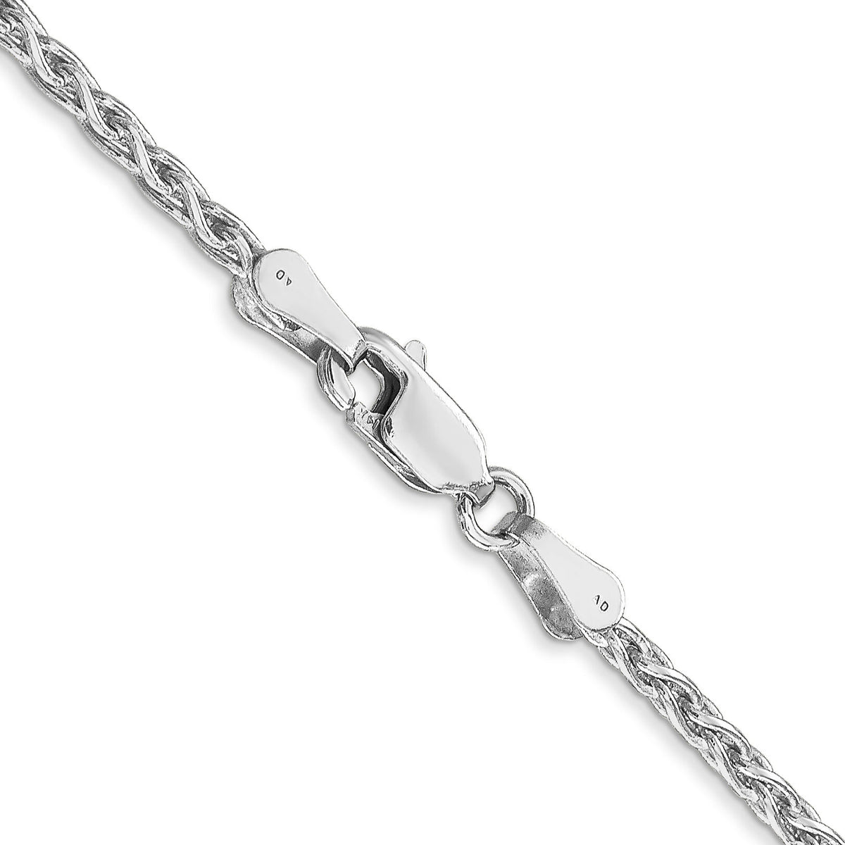 14k White Gold 2.25mm Parisian Wheat Chain-PEN72-16
