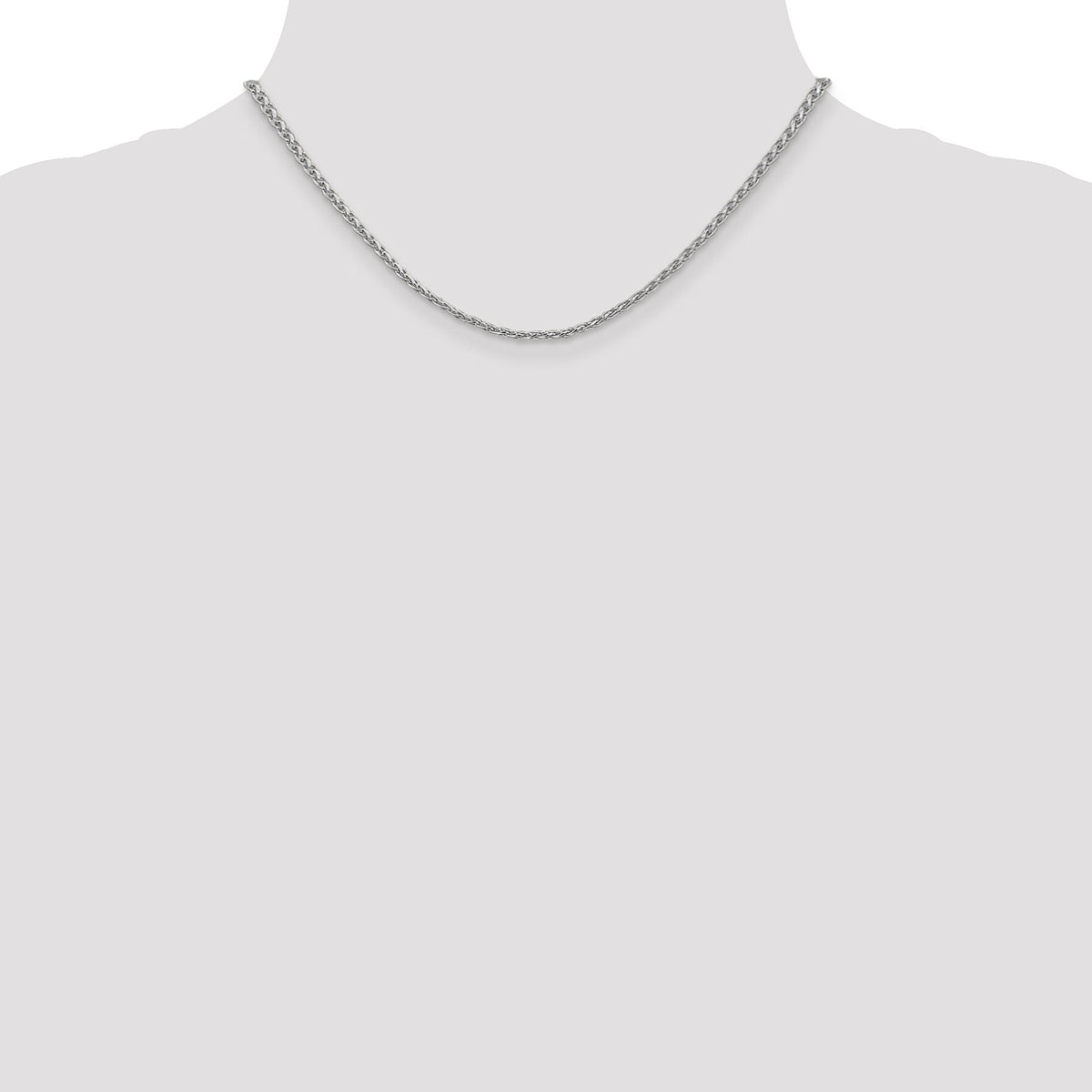 14k White Gold 2.25mm Parisian Wheat Chain-PEN72-16