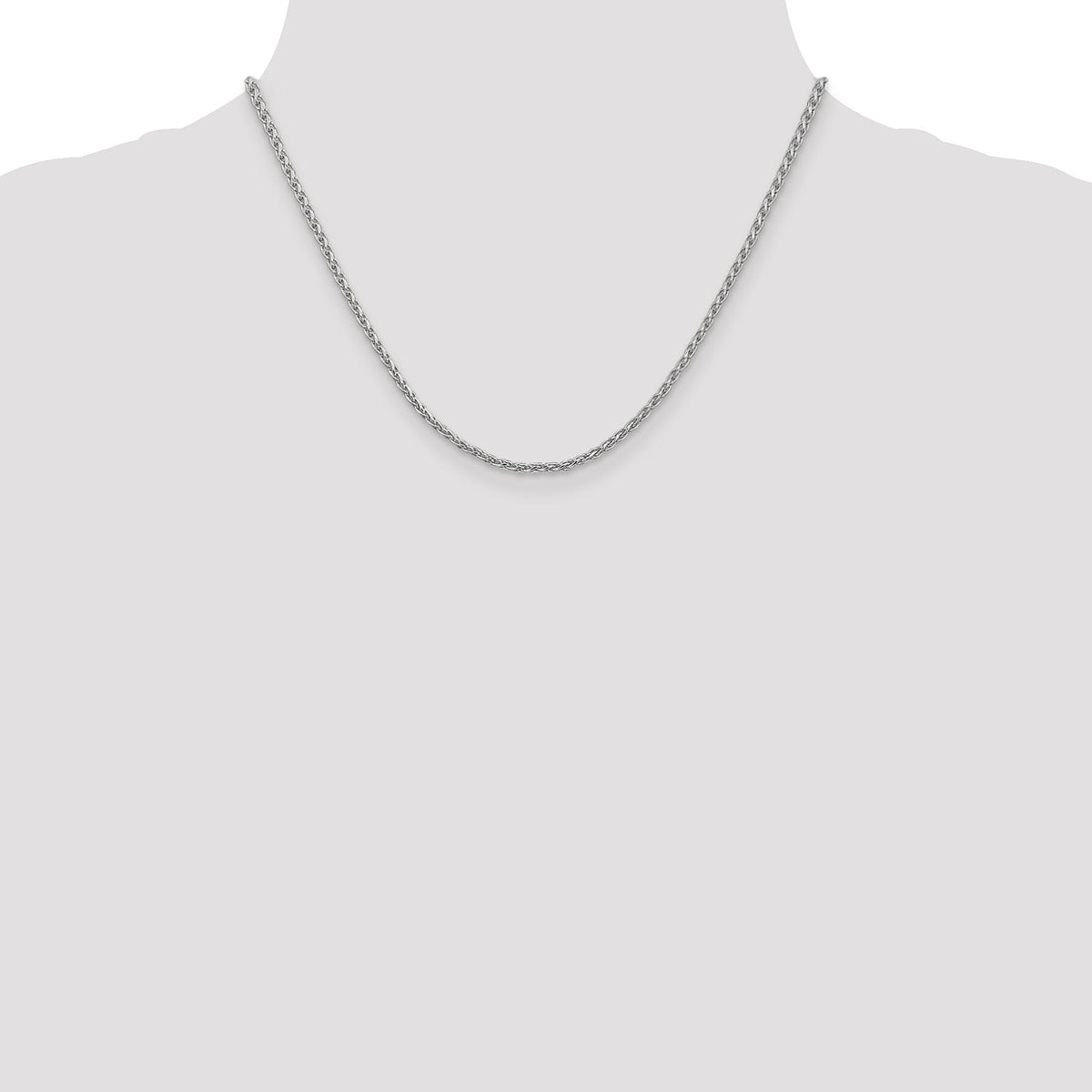 14k White Gold 2.25mm Parisian Wheat Chain-PEN72-18