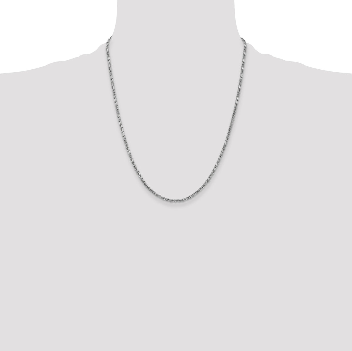 14k White Gold 2.25mm Parisian Wheat Chain-PEN72-22