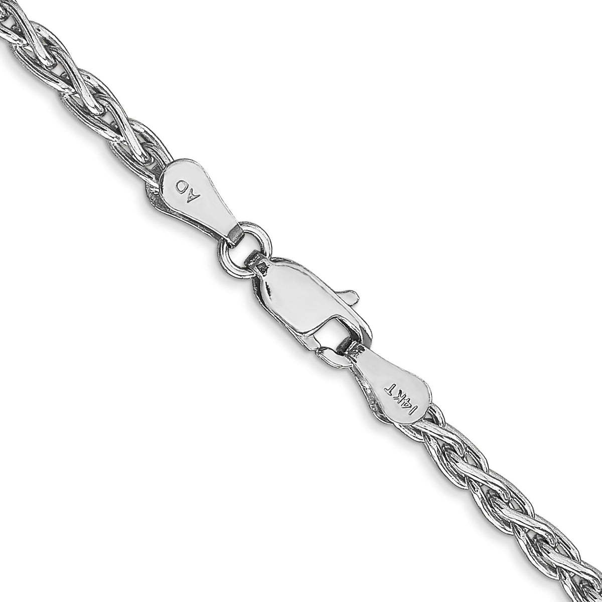 14k White Gold 3mm Parisian Wheat Chain-PEN73-20