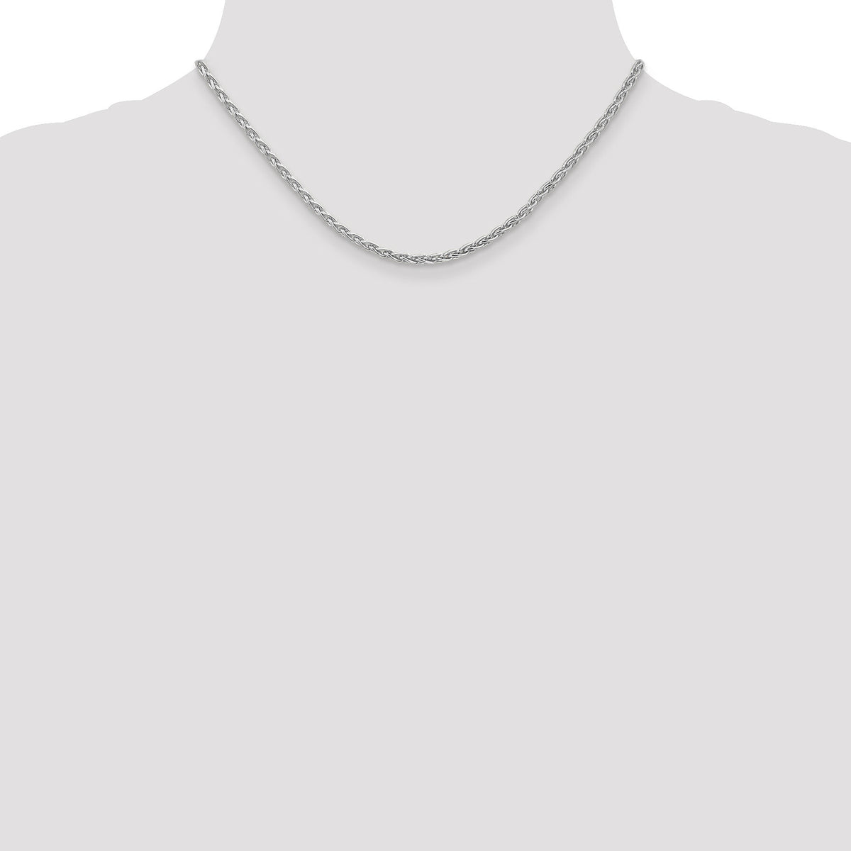14k White Gold 3mm Parisian Wheat Chain-PEN73-16